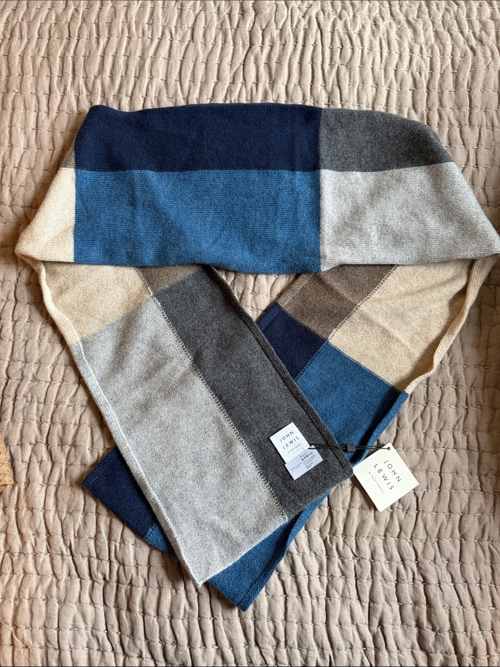 Men’s NWT Cashmere John Lewis Colorblock  Scarf